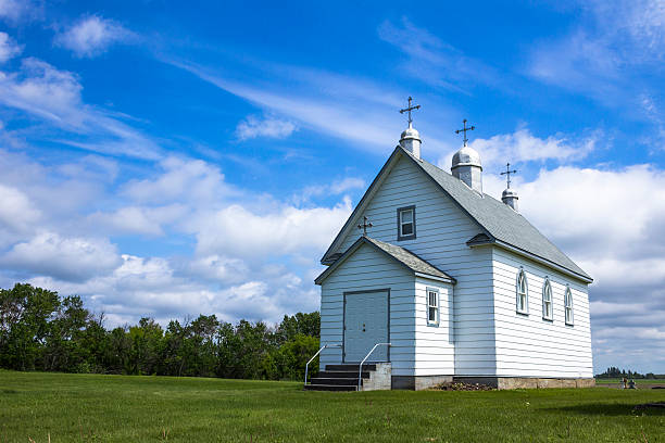 istock Little white church on the Prairie. 482706540