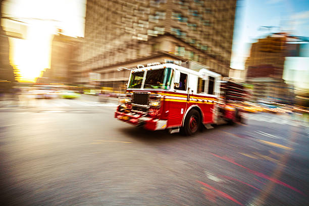 istock Fire department truck in emergency 482707146