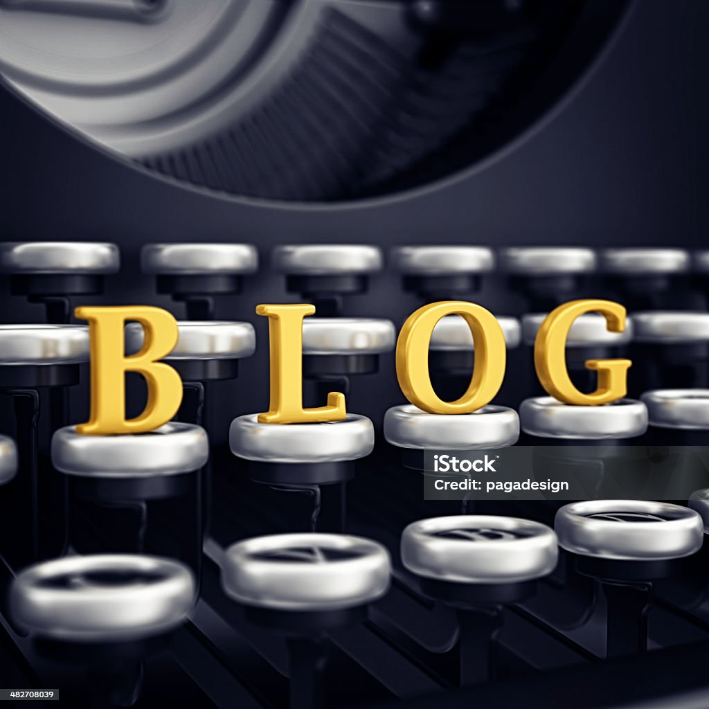 blog macchina da scrivere - Foto stock royalty-free di Colore nero