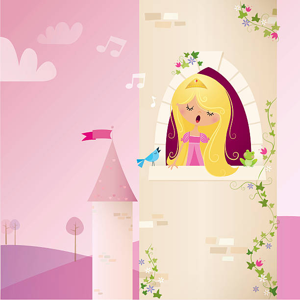 Little princess vector art illustration