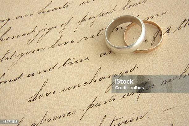 Love Script Stock Photo - Download Image Now - Poetry - Literature, Wedding, High Angle View