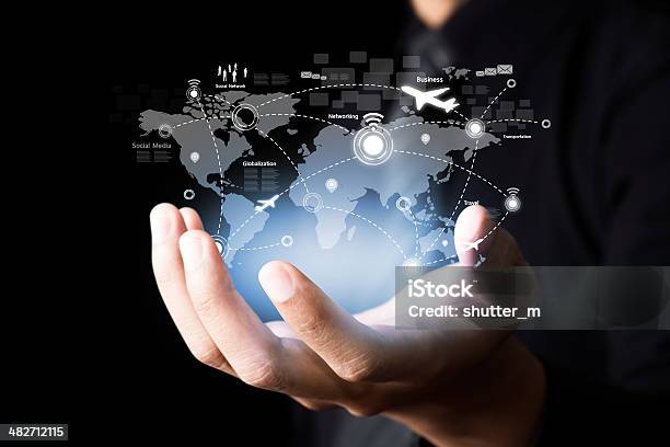 Social Network And Modern Communication Technology Stock Photo - Download Image Now - Business, Cloud Computing, Communication