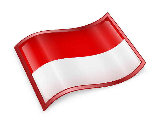 indonesische flagge symbol isoliert auf weißem hintergrund. - government computer icon glass shiny stock-grafiken, -clipart, -cartoons und -symbole