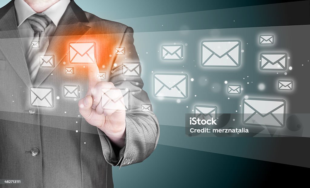 Businessman email concept Adult Stock Photo