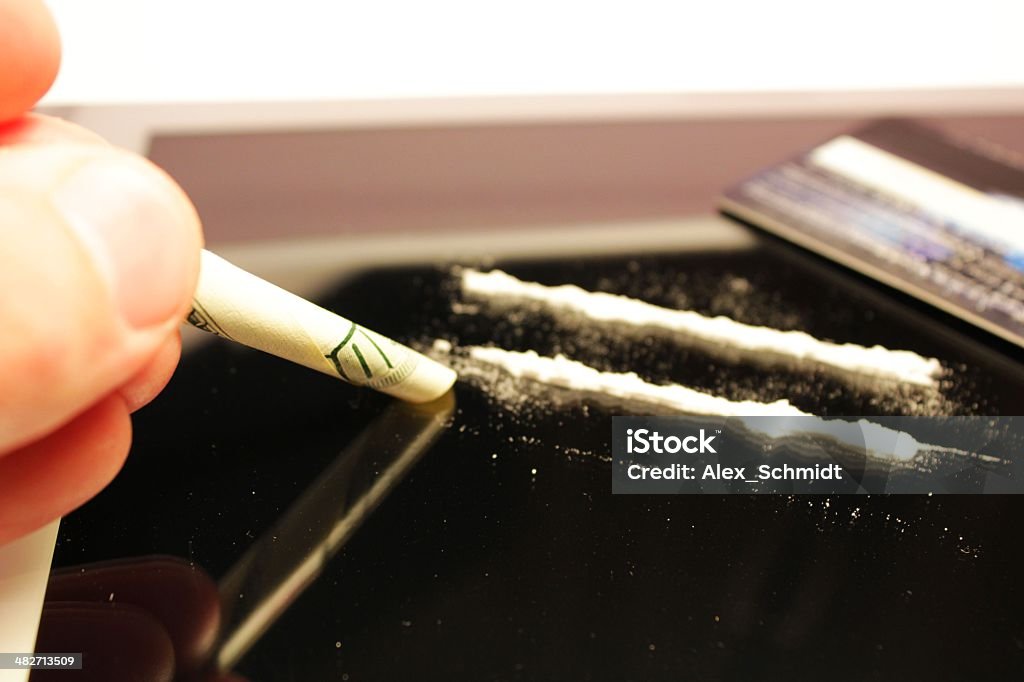 Cocaína linhas - Royalty-free Abuso de Droga Foto de stock