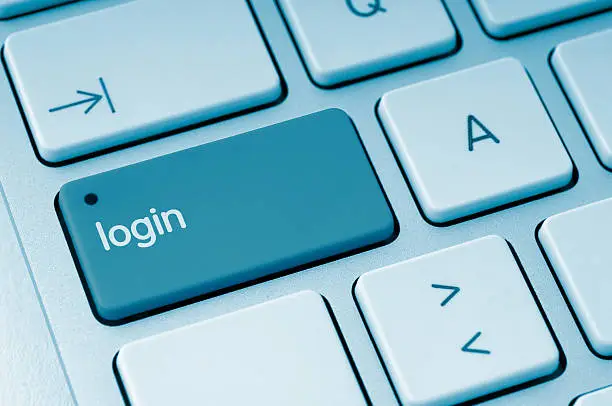 Computer Keyboard with symbolic "Login" key