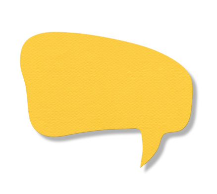 Speech Bubble, of yellow paper ready to accept any messageSpeech Bubble, of yellow paper ready to accept any message