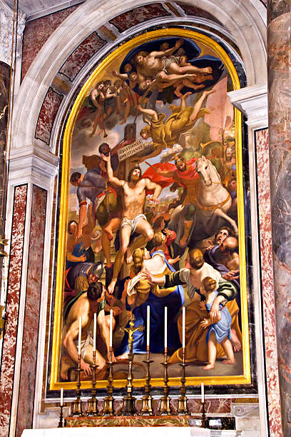 istock Fresco and candles in Saint Peter Basilica 482718052