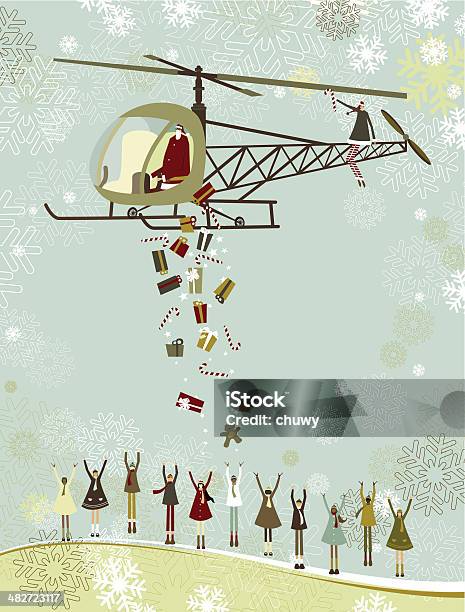 Santas Christmas Helicopter Stock Illustration - Download Image Now - Helicopter, Christmas, Indigenous Peoples of the Americas