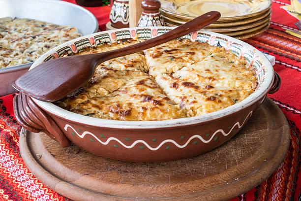 istock Potato pie with vegetables and cheese. Bulgarian national dish 482723166