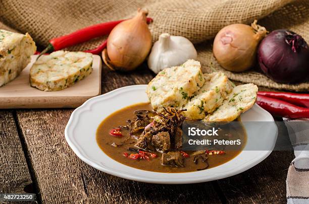 Classic Czech Goulash With Dumplings Stock Photo - Download Image Now - Food, Prague, Meal