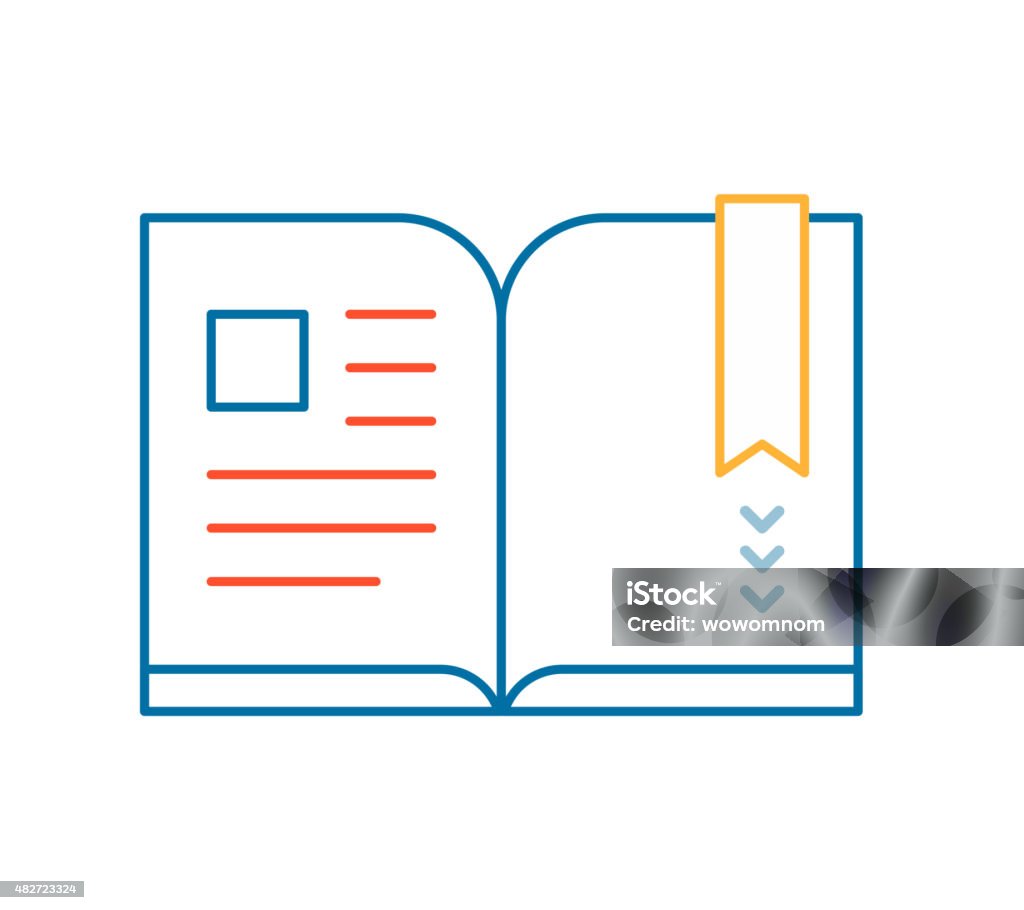 Linear Vektorillustration Der Farbe Buch Auf Weißem Hintergrund Stock