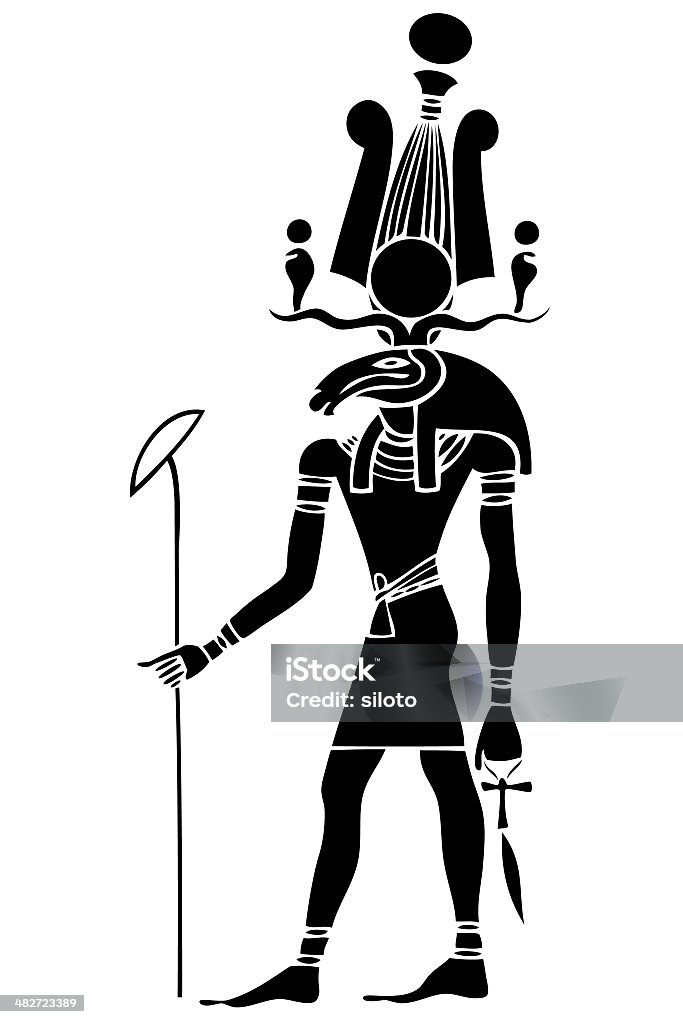 Khensu-dios del antiguo Egipto - Ilustración de stock de Antiguo libre de derechos