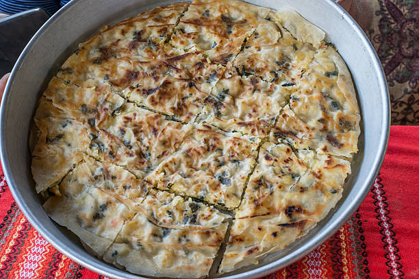 istock Potato pie with vegetables and cheese. Bulgarian national dish 482724432