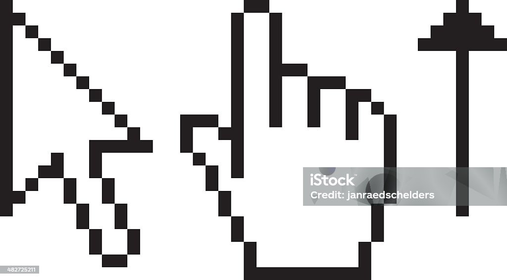 Mouse cursor or pointer (vector internet concept) Set of 3 vector standard pointers or cursor, mouse pointers. Cursor stock vector