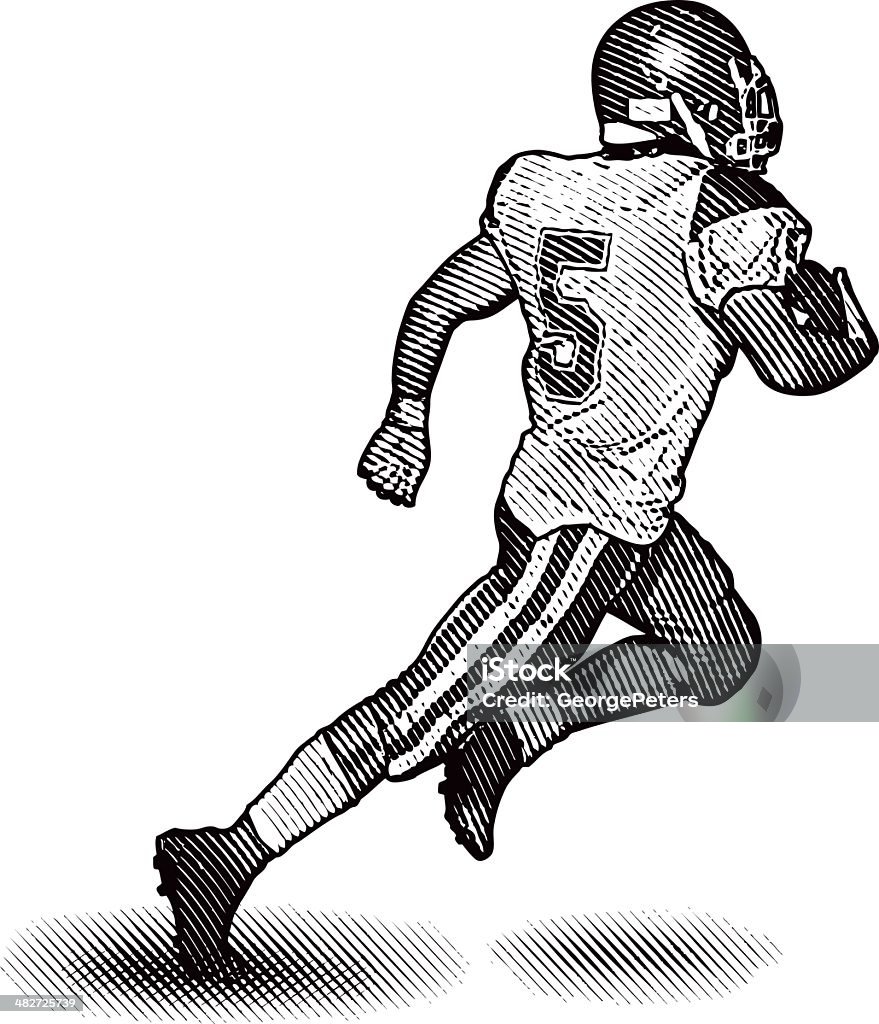 Running Back marquer Touch down - clipart vectoriel de Running Back libre de droits