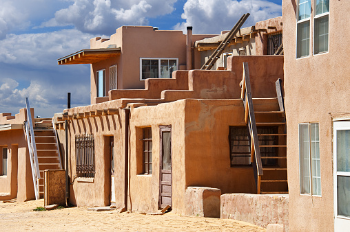 Acoma Pueblo is a Native American pueblo located sixty miles west of Albuquerque, New Mexico.  Pueblo people are descends from the Anasazi, Mogollon, and other ancient peoples. The influences  from the ancient tribes are seen in the architecture and the artistry of Acoma.