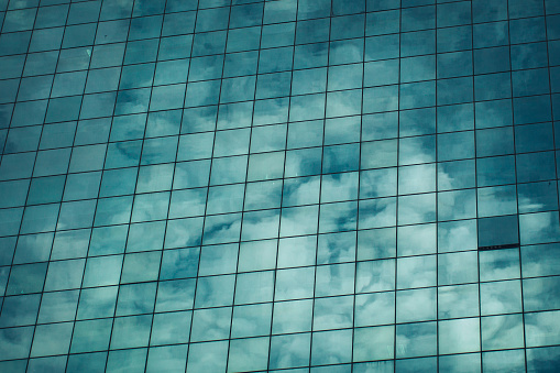 Building Reflection window glass with sky