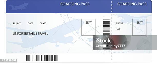 Blue Boarding Pass Silhouette Stock Vektor Art und mehr Bilder von Ticket