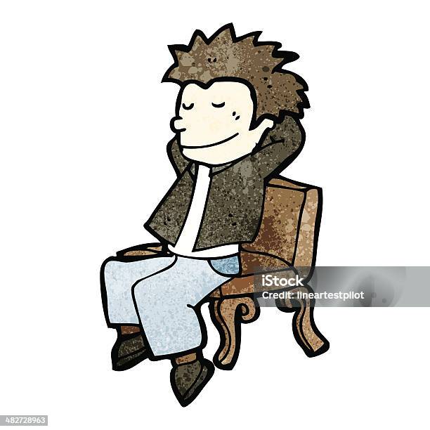 Cartoon Man Relaxing On Bench Stock Illustration - Download Image Now -  Adult, Bench, Boys - iStock