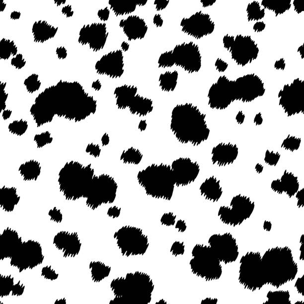 Seamless dalmatian pattern (tiling). Vector illustration. Animal print, texture. Endless texture can be used for printing onto fabric and paper or scrap booking. Can be used as websites backdrop. fur stock illustrations