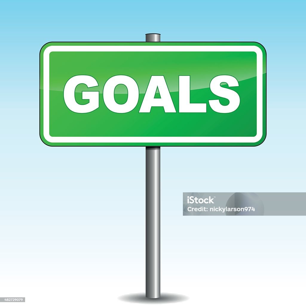 Goals Signboard Vector Goals Signpost Stock Illustration - Download Image Now ...