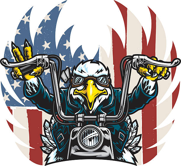 Eagle motociclista libertà - illustrazione arte vettoriale