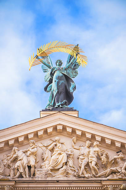 istock statue at opera theater in Lviv 482729359