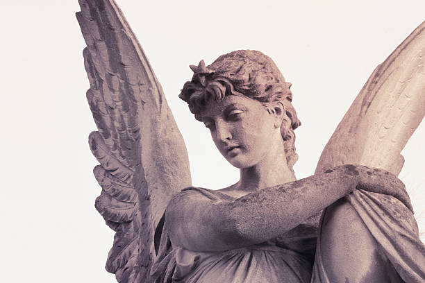 istock Vintage image of a sad angel on a cemetery 482729842