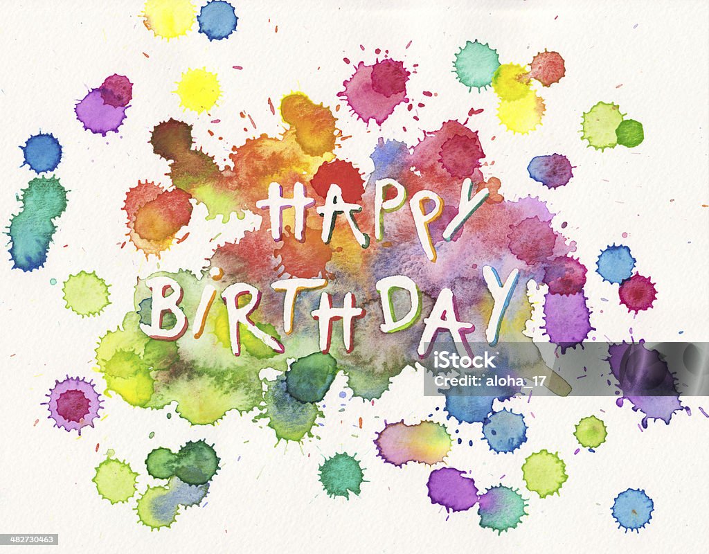 Szczęśliwy urodziny farba zachlapania - Zbiór zdjęć royalty-free (Urodziny)