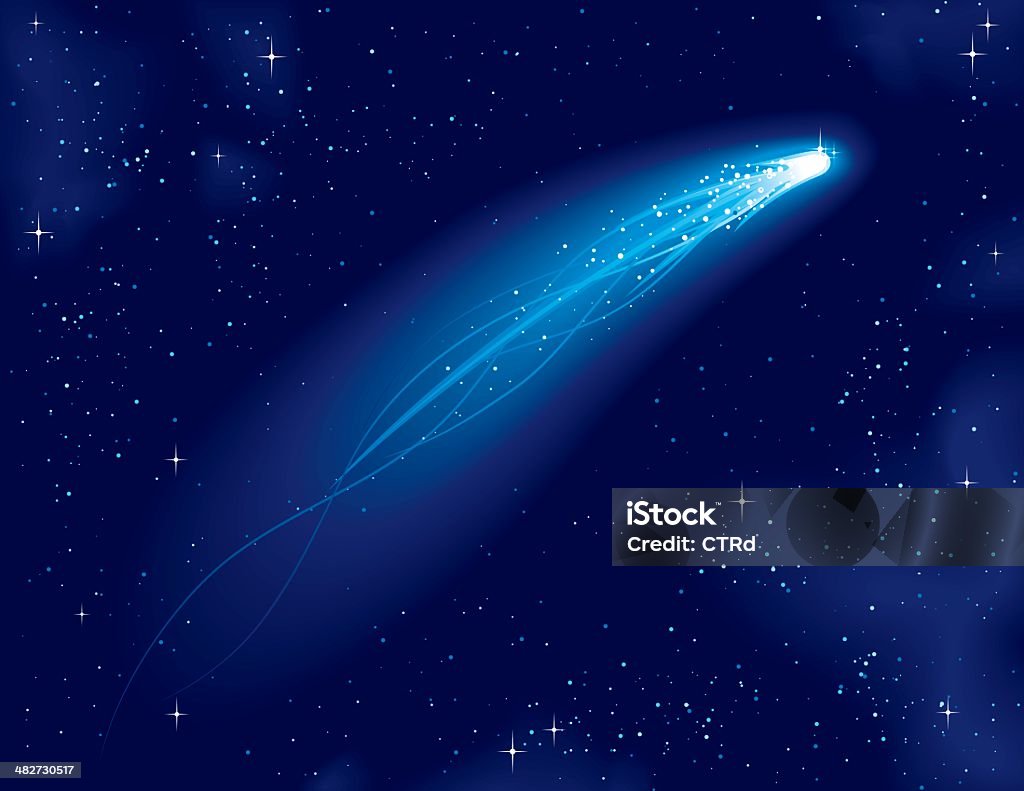 Comet over a starry Sky A vector illustration of a comet over a starry sky. Star Trail stock vector