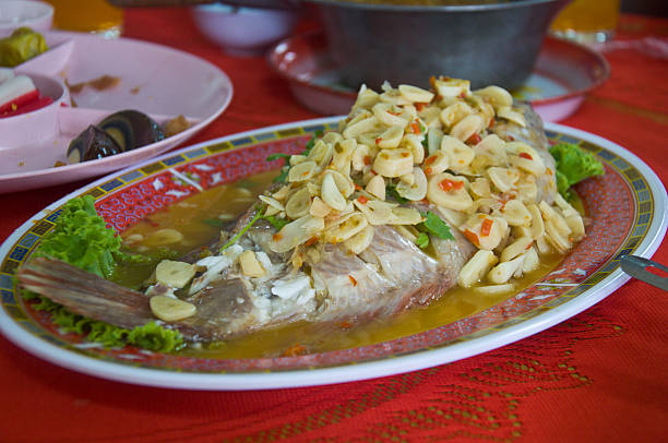 istock Steamed tubtim fish 482730660