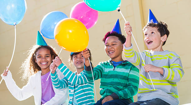 istock Children at birthday party having fun 482731706