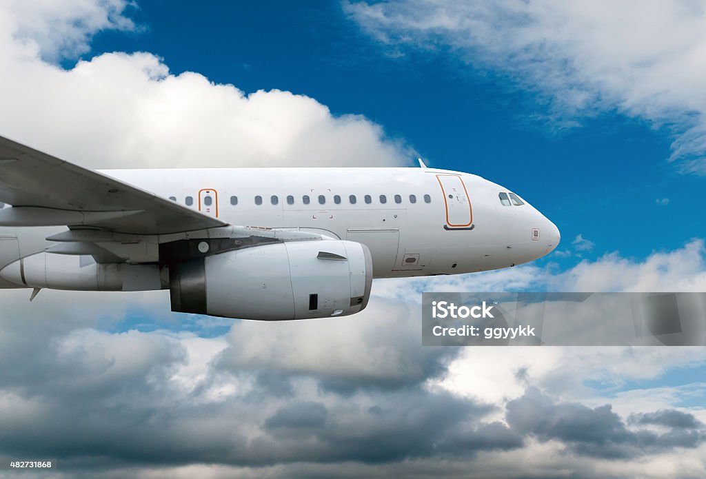 Clear airplane in the sky - Passenger Airliner / aircraft 2015 Stock Photo