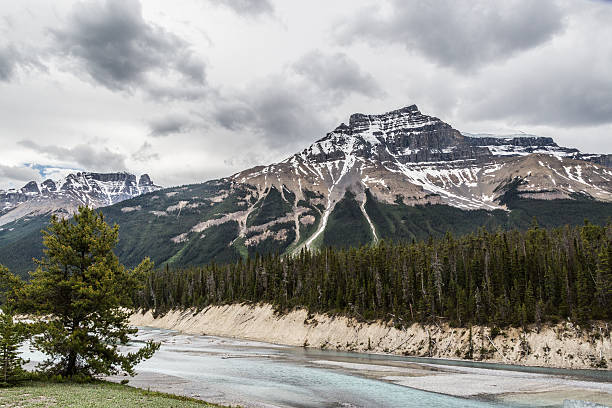 istock river by a peak in the Rocky Mountain 482736186