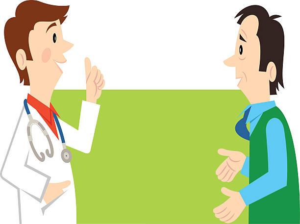 Doctor and patient vector art illustration