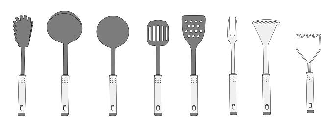 cartoon image of kitchen utensils