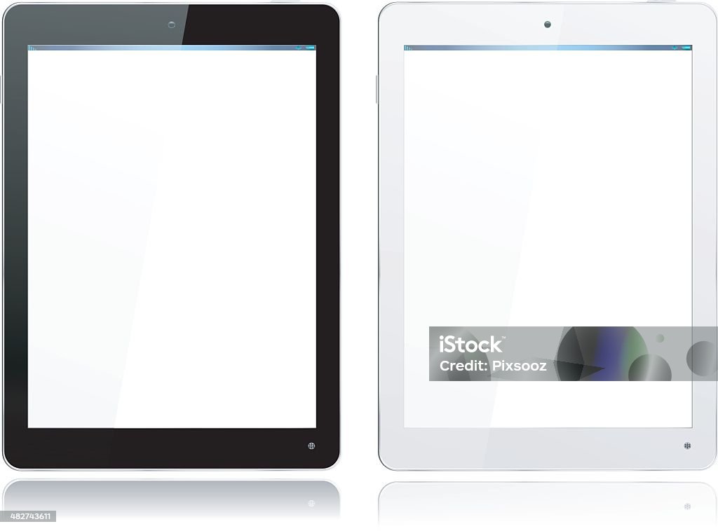 Realistico Computer Tablet in bianco e nero - arte vettoriale royalty-free di Affari