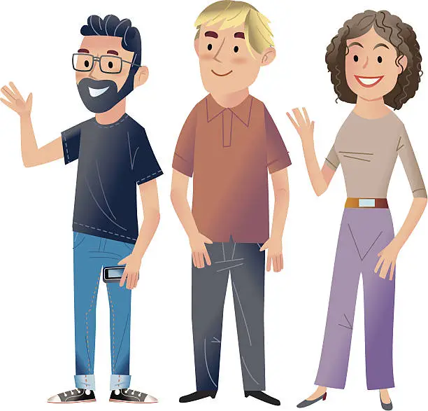 Vector illustration of Group of  young people