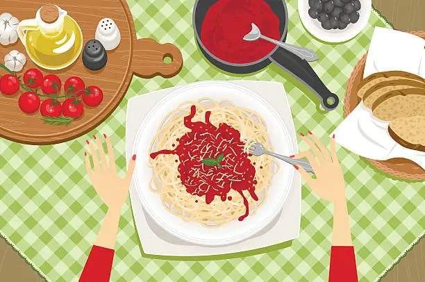 Vector illustration of Homemade Italian pasta
