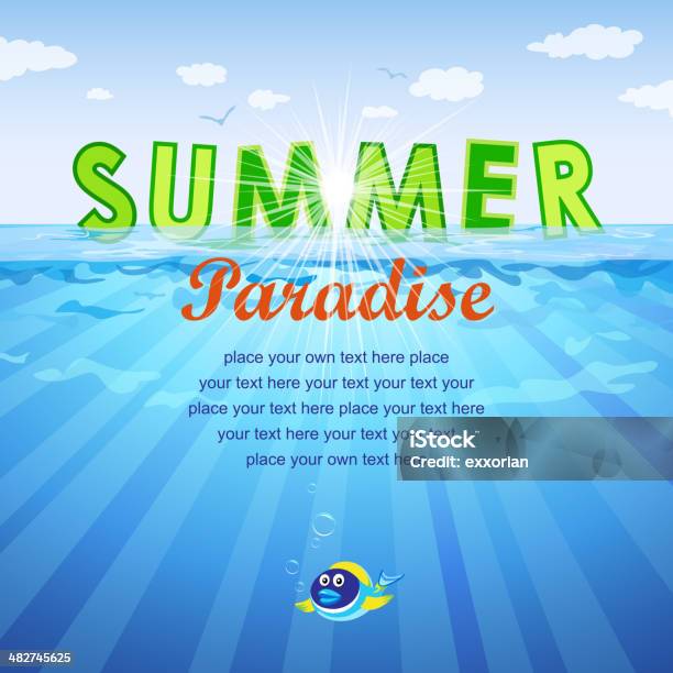 Summer Holidays Promotion Background Stock Illustration - Download Image Now - Backgrounds, Blank, Coastline