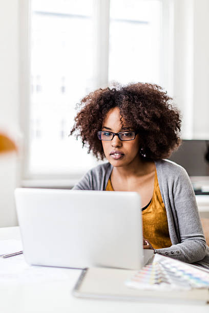 istock African Businesswoman With Laptop 482746479