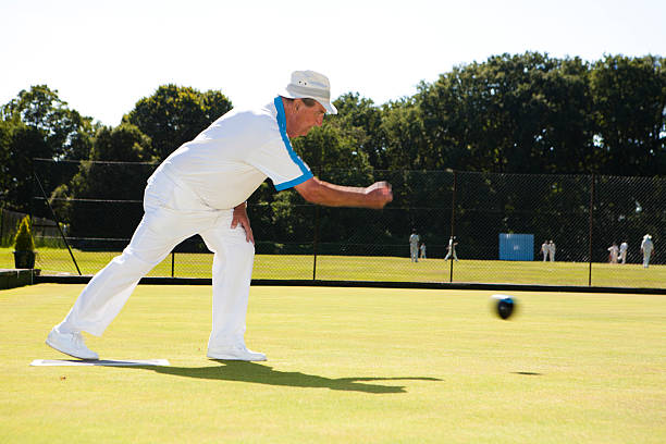 istock Senior man on the bowling green 482746729