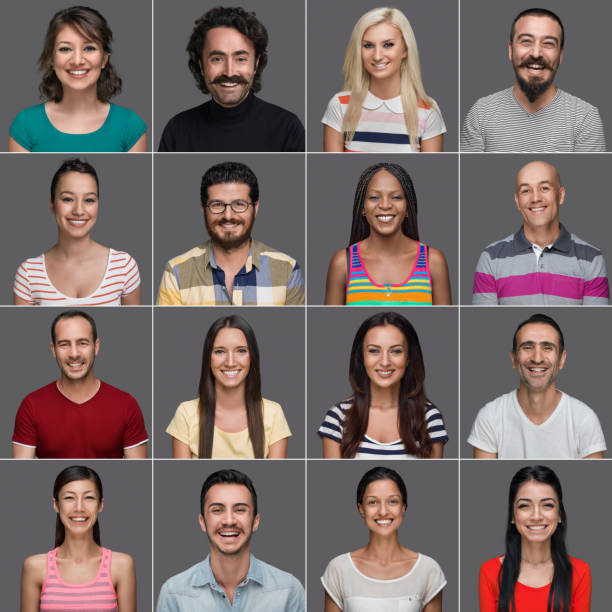 istock Headshots of multi-ethnic people smiling 482746737