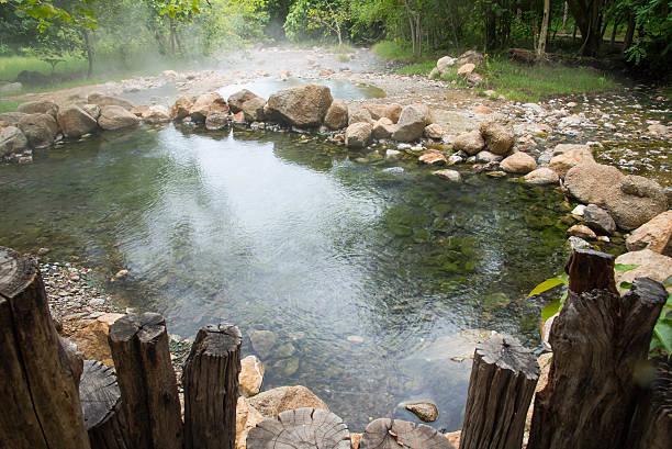 Spring hot water nature attractions in Pai district