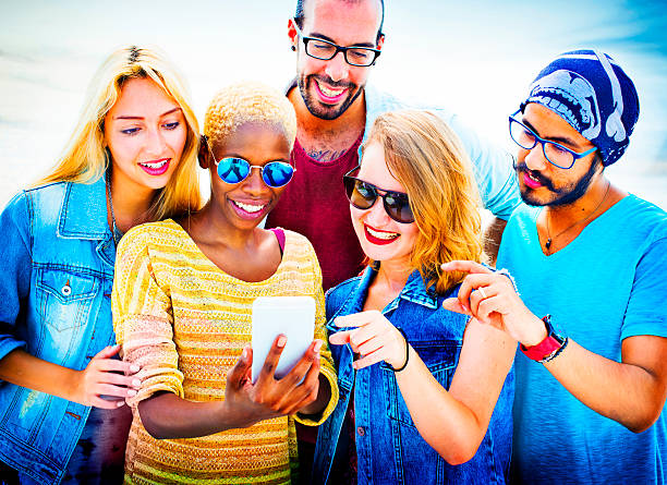 istock Diverse Summer Friends Fun Bonding Smart Phone Concept 482748840