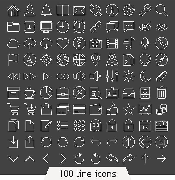 Universal line icon set. vector art illustration