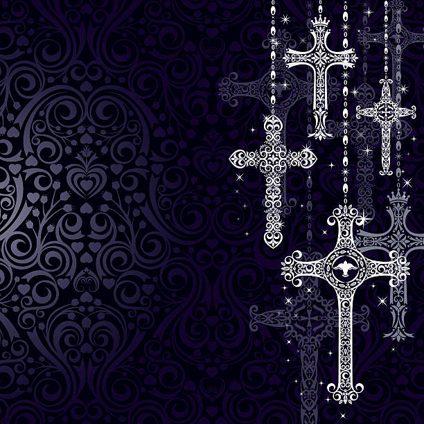 Stylized Crosses vector art illustration