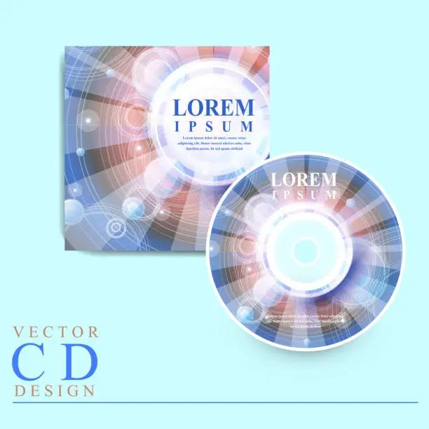 Vector illustration of modern CD cover template design
