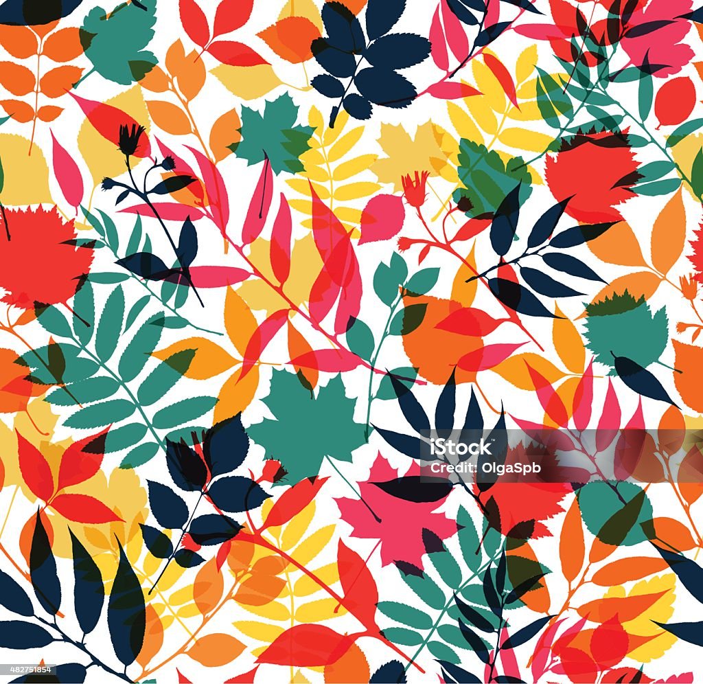 Autumn fall leaf Seamless pattern of autumn 2015 stock vector